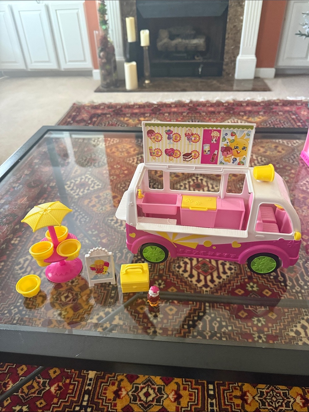 Shopkins Pink Ice Cream Truck Playset - Kids Toy